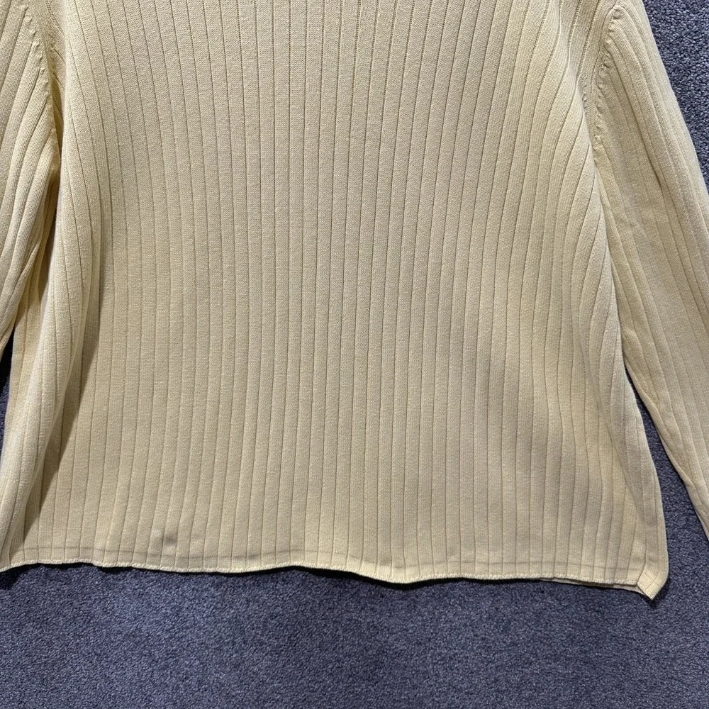 J Crew Pullover‎ Sweater Men XL Yellow Ribbed V Neck Long Sleeve Heavy Cotton